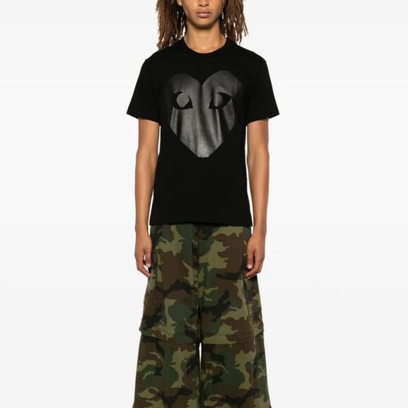 Comme Des Garcons, PLAY, Heart Print T-shirt, Unisex Medium, Black Black - Picture 1 of 7